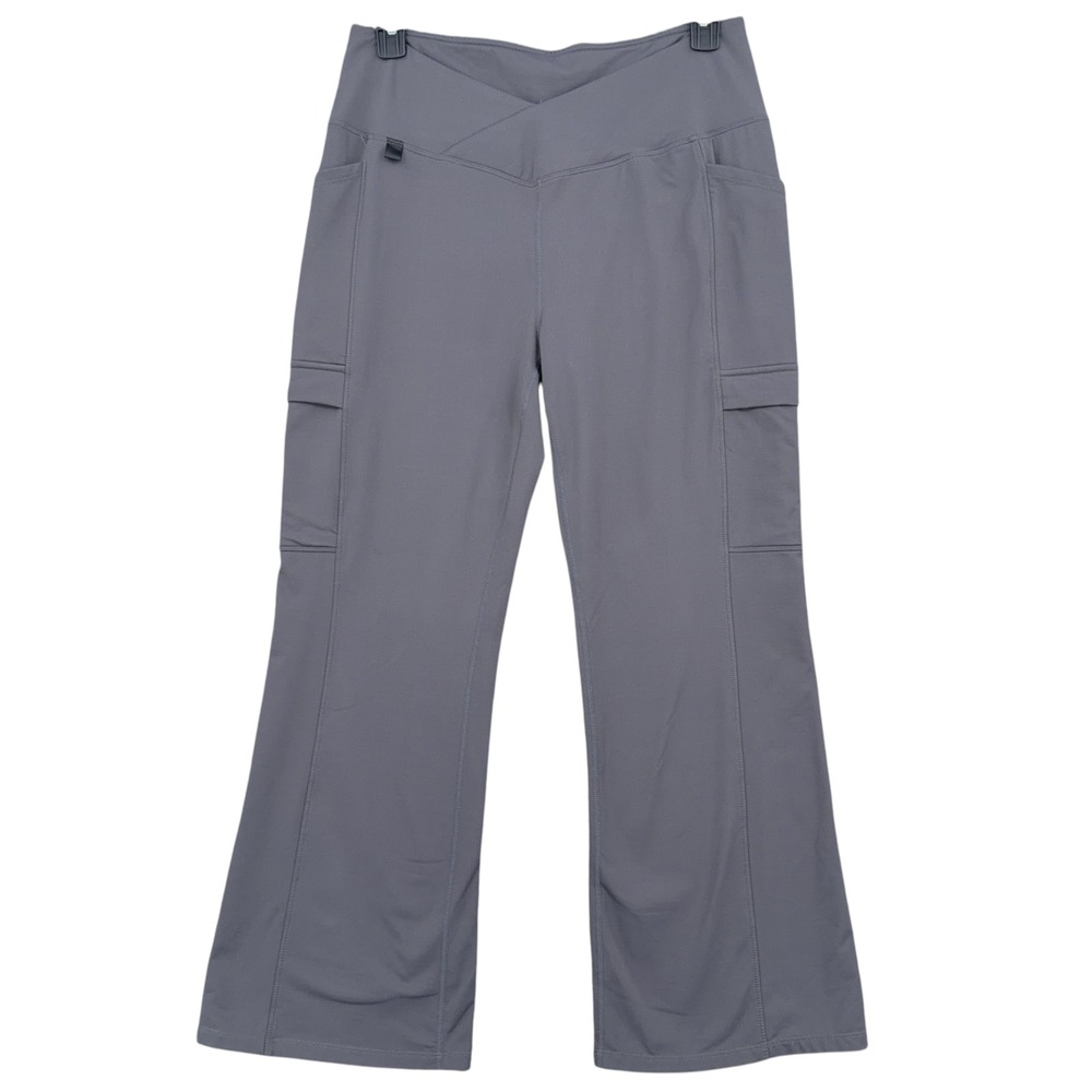 Baleaf Fleece Lined Cargo Yoga Pants Women XL Polyester Spandex Gray
